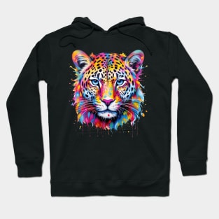 Cute Leopard Head  Colorful Hoodie